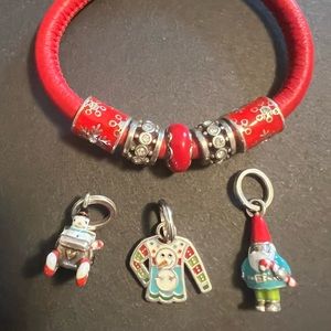 Brighton Woodstock bracelet and 8 Holiday charms